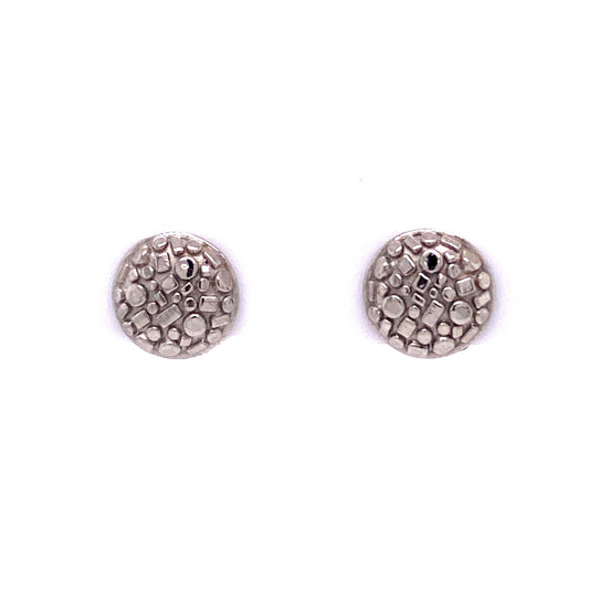 Custom Jewelry, 18k white gold bits and pieces studs, llyn strong, Greenville, South Carolina