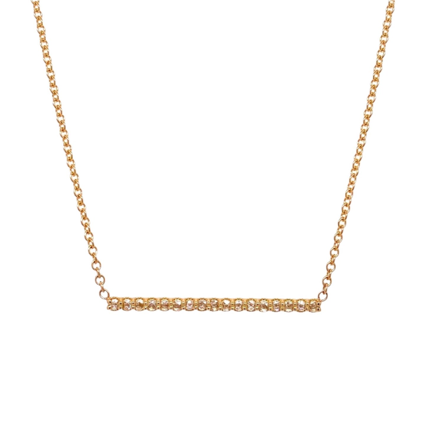 Custom Jewelry, rose cut diamond bar necklace, Sydney Strong, Greenville, South Carolina