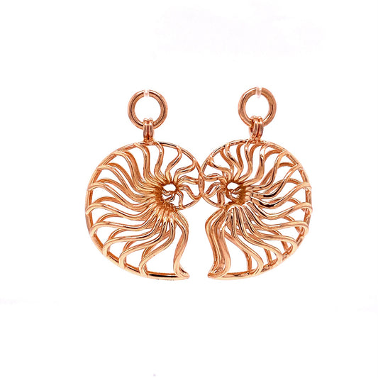 Custom Jewelry, earrings jackets, rose gold, ammonite, llyn strong, Greenville, South Carolina