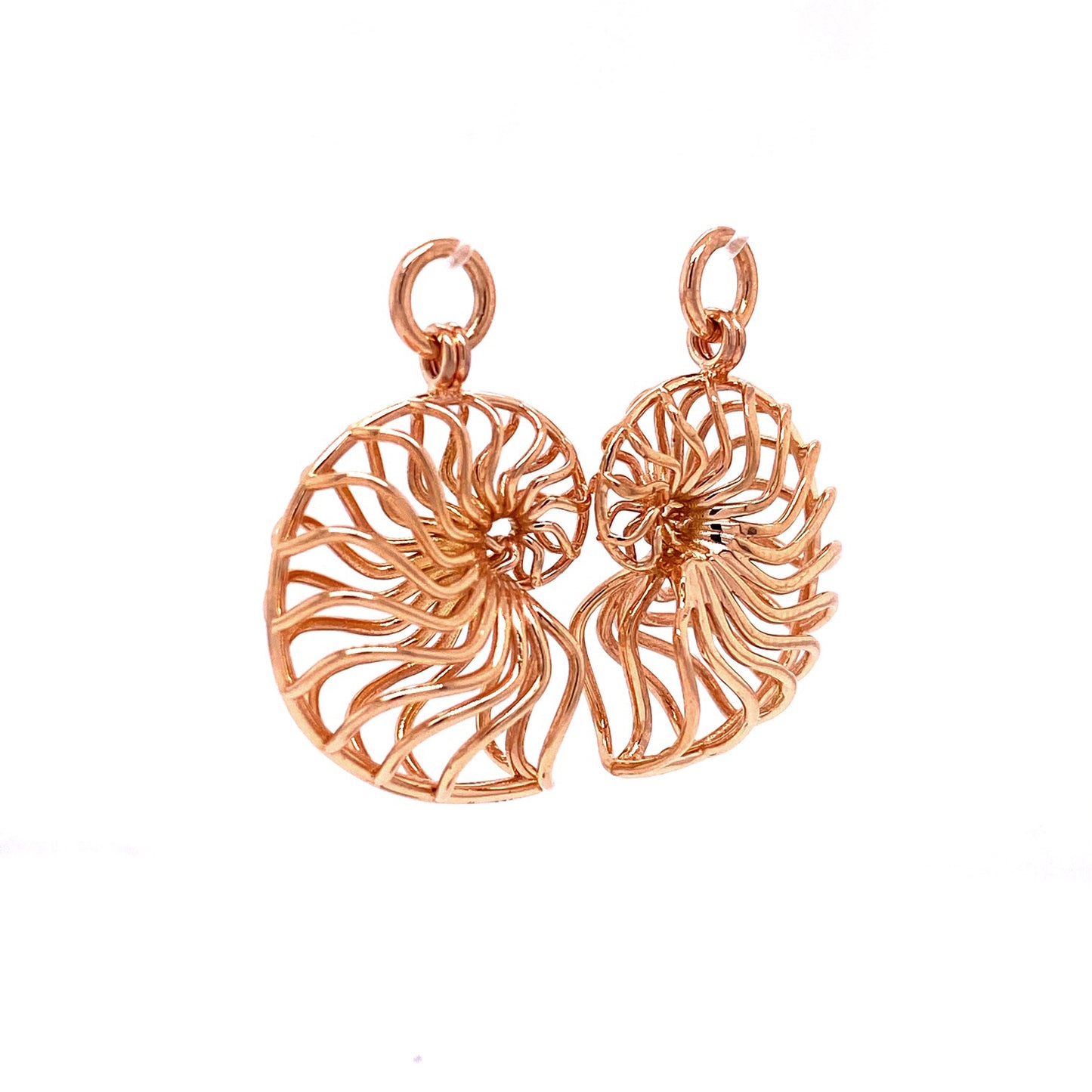 Custom Jewelry, earrings jackets, rose gold, ammonite, llyn strong, Greenville, South Carolina
