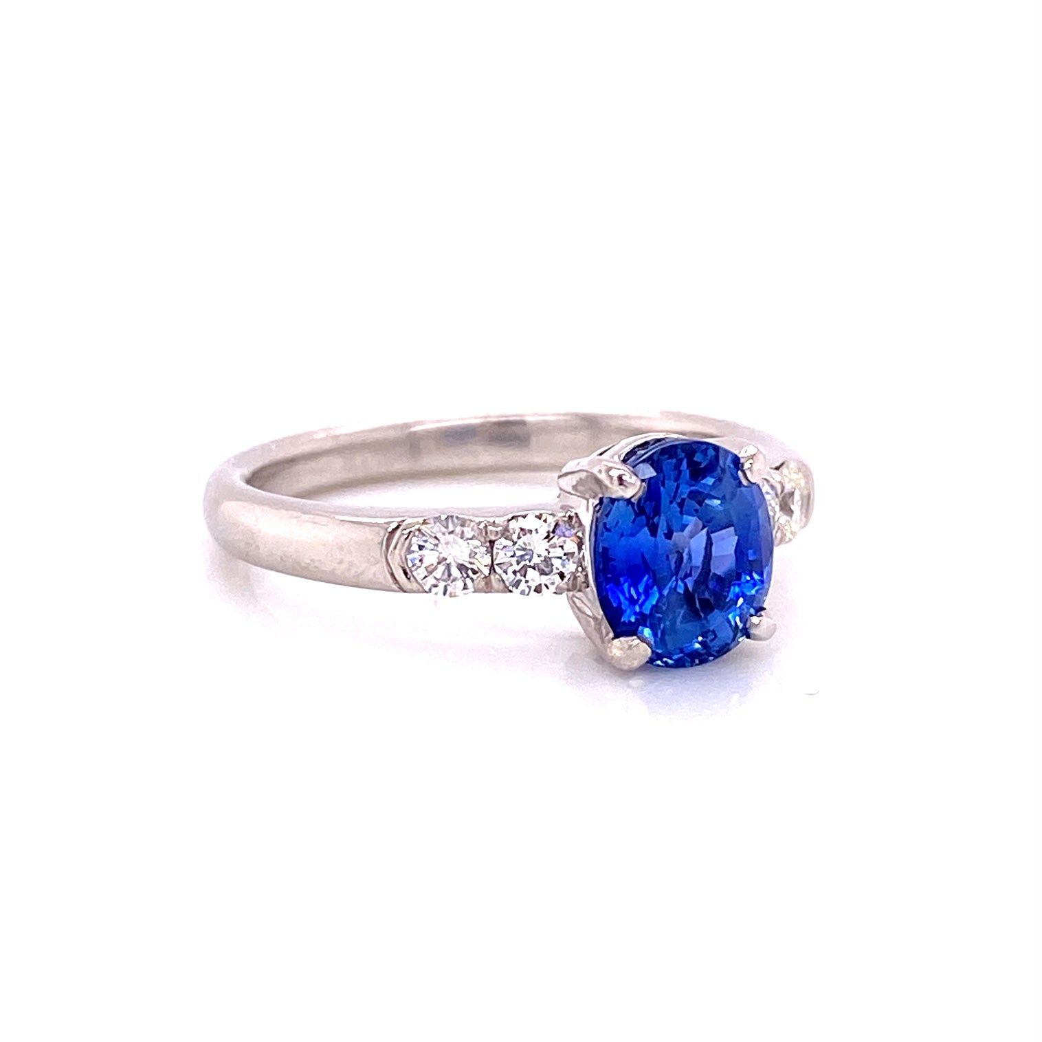 Custom Jewelry, ring, platinum, sapphire, engagement ring, white diamonds, Llyn strong, Greenville, South Carolina