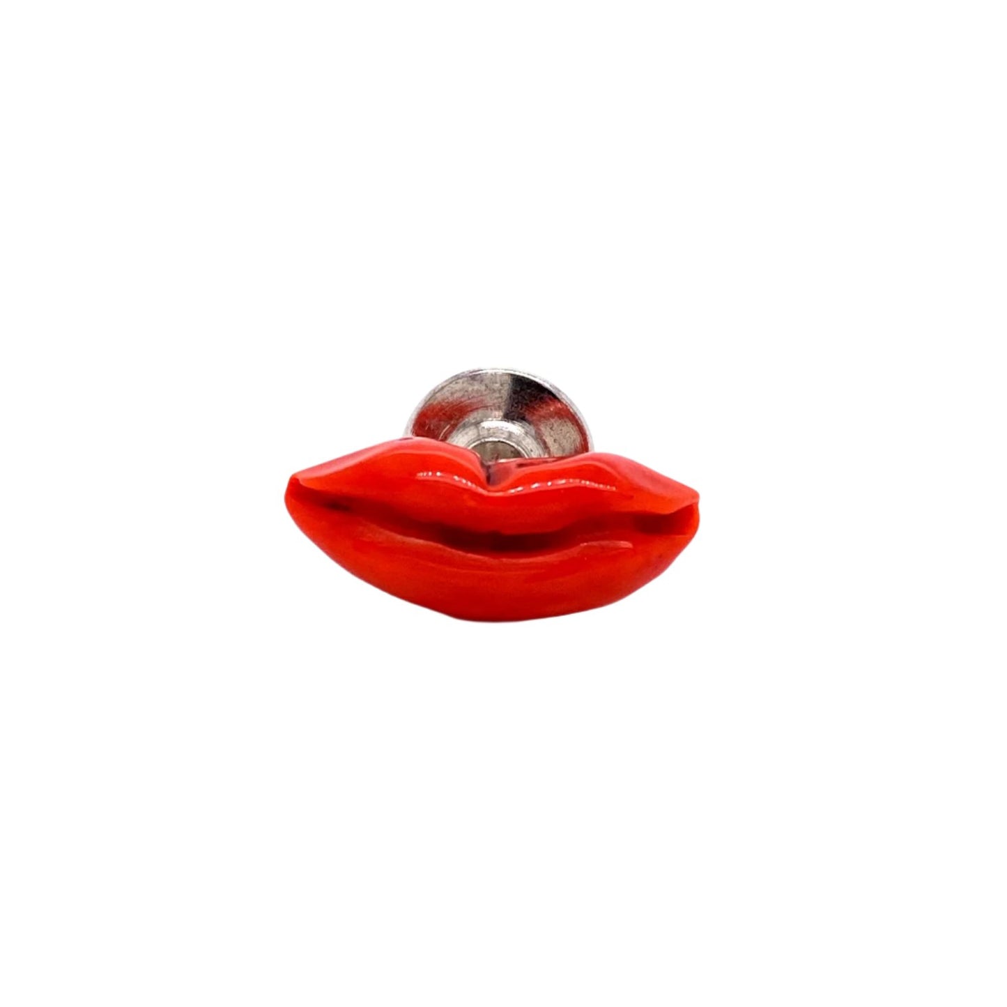 Custom jewelry, Coral lip lapel pin, llyn strong, Greenville, SOuth Carolina