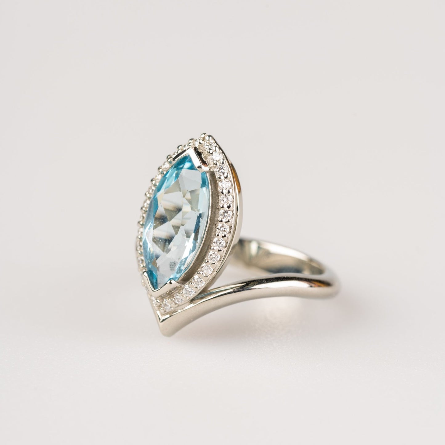 Custom jewelry, marquise aquamarine ring, llyn strong, Greenville, South carolina