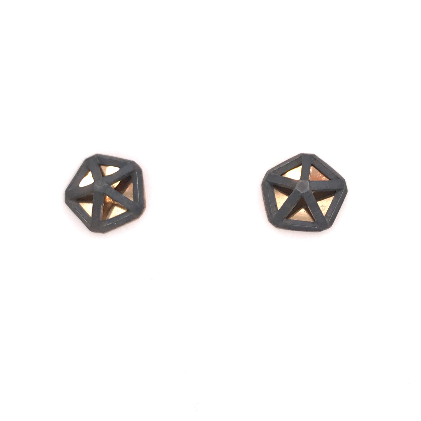 custom jewelry, petite pentagon studs, Erin Stuart, Greenville, South Carolina