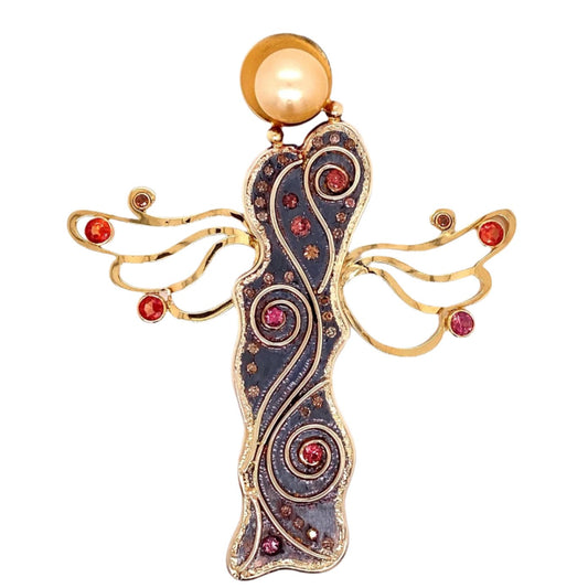 custom jewelry, gold, sapphire, pearl, diamonds, silver, brooch, llyn strong, greenville, south carolina