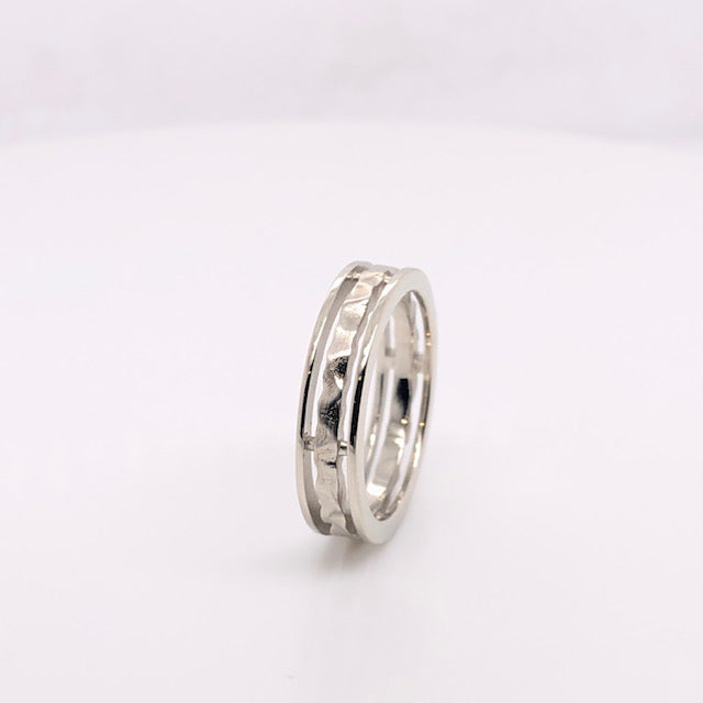 Custom Jewelry, white gold hammered floating ring, Sydney Strong, Greenville, South Carolina