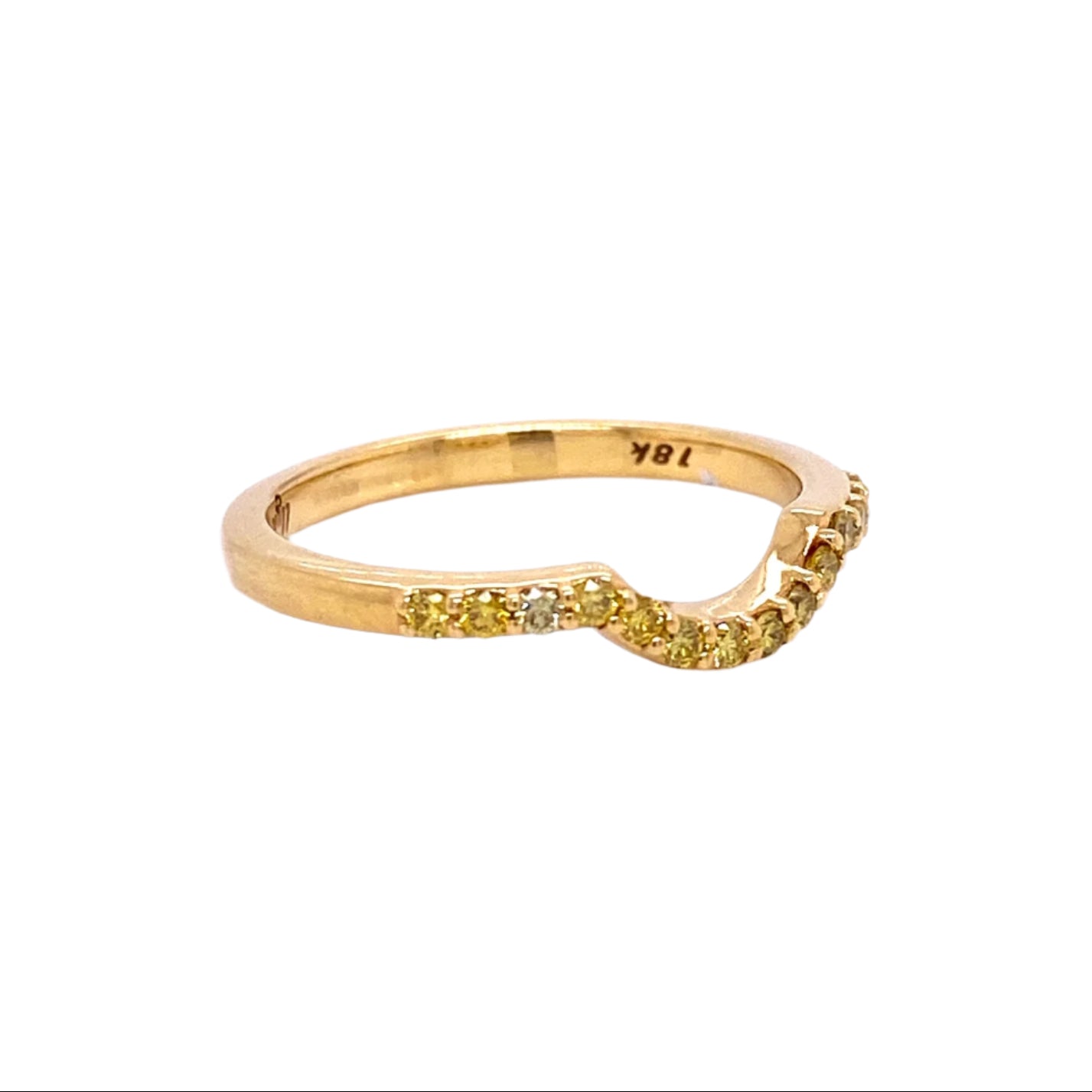 Custom Jewelry, Yellow Diamond Contoured Wedding Band, llyn strong, Greenville - South Carolina