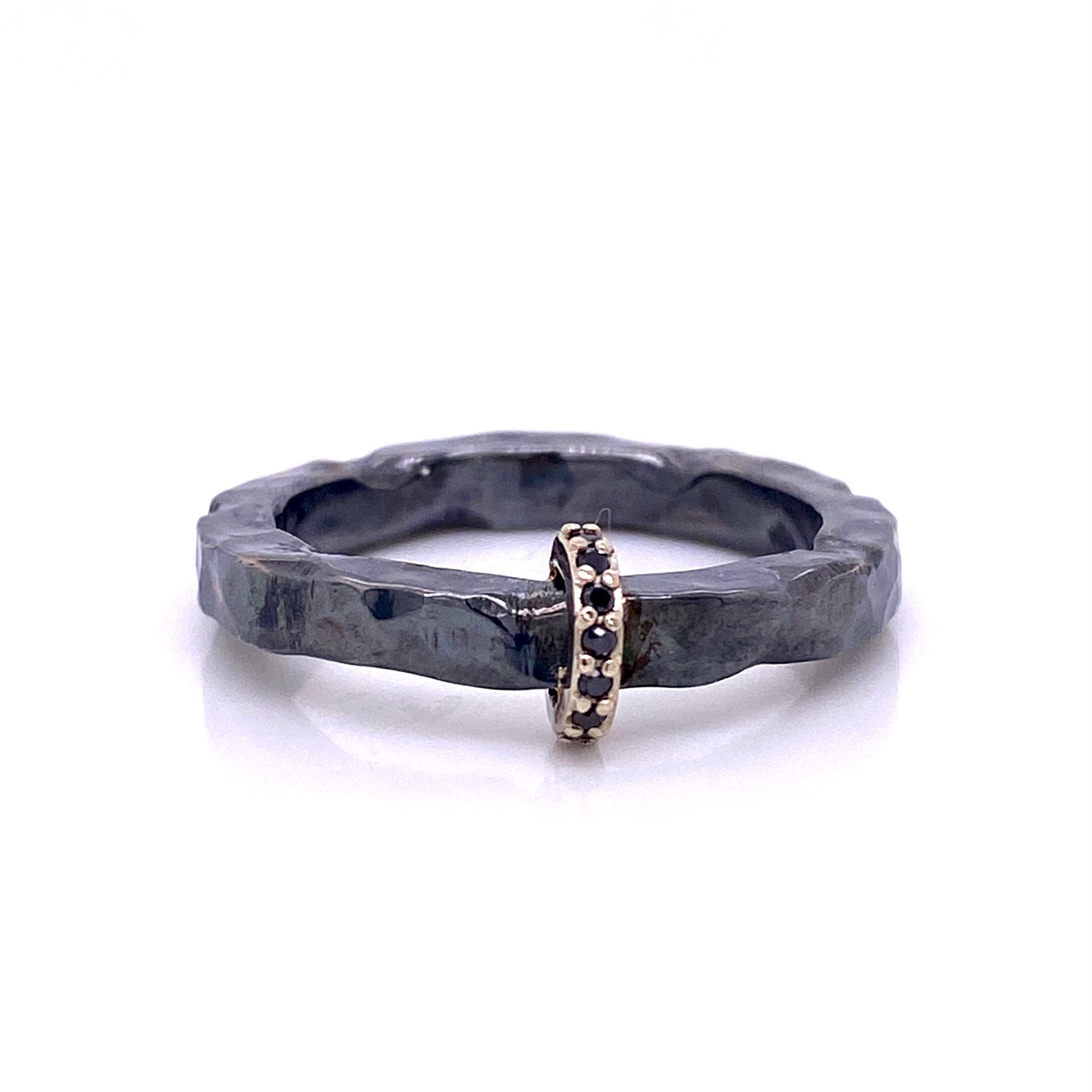 custom jewelry, oxidized sterling silver, black diamonds, 18k white gold, llyn strong, Greenville, South Carolina