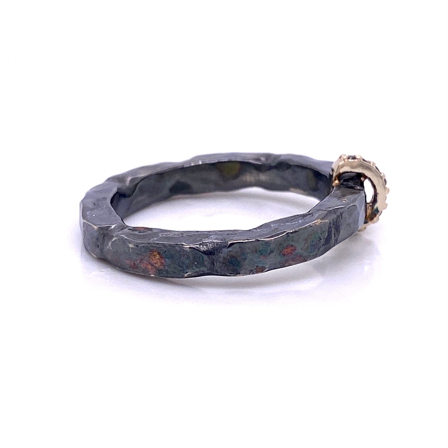 custom jewelry, oxidized sterling silver, black diamonds, 18k white gold, llyn strong, Greenville, South Carolina