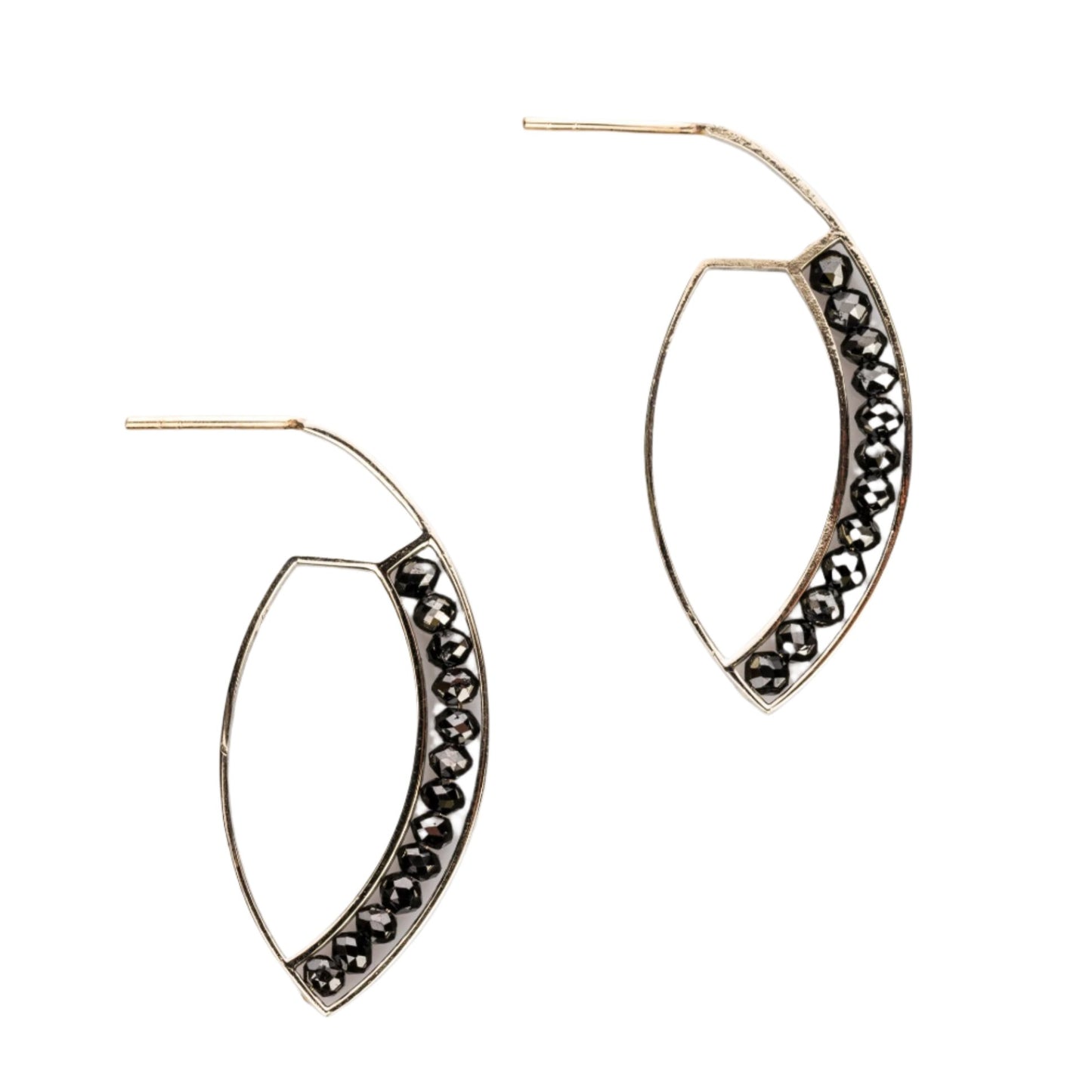 Custom Jewelry, black diamond marquise hoops, sydney strong, greenville, south carolina