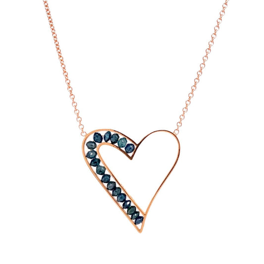Custom Jewelry, blue diamond heart necklace, Sydney Strong, Greenville, South Carolina