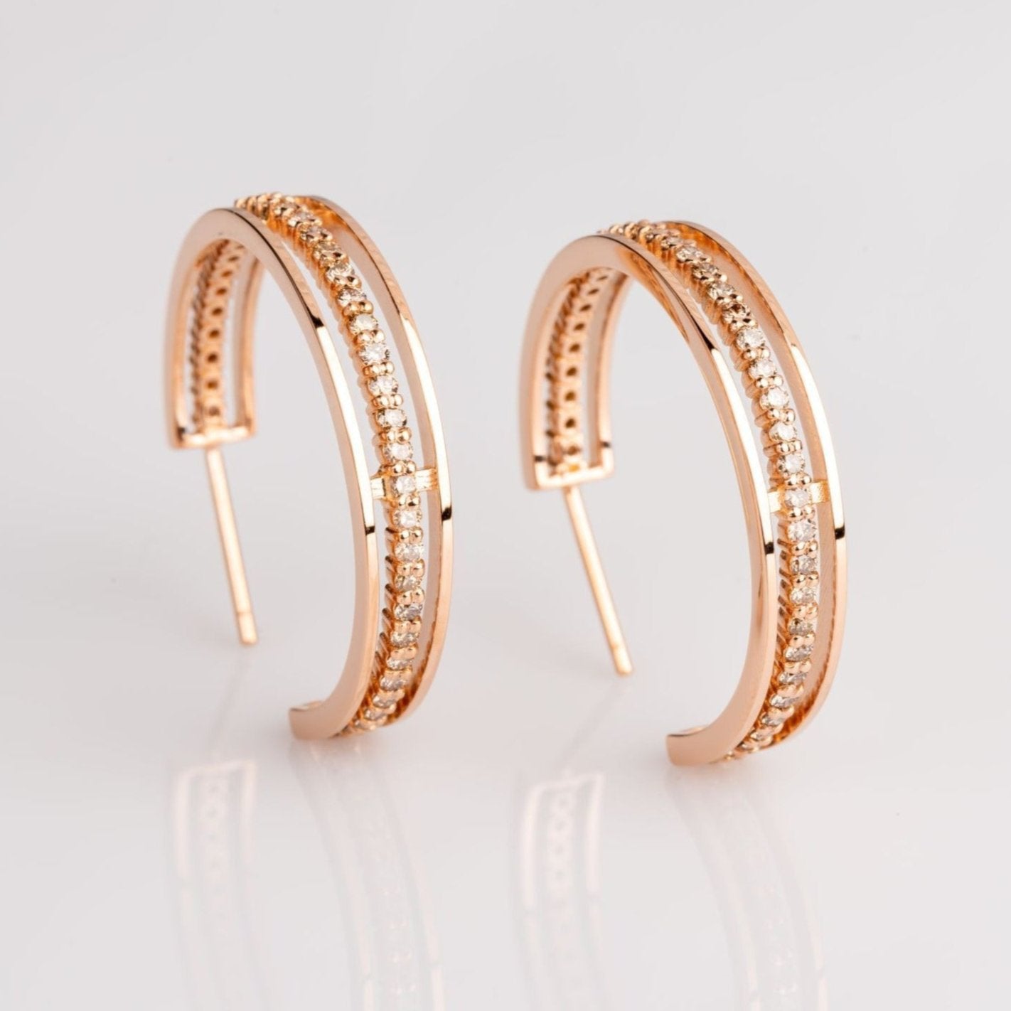 Custom jewelry, floating diamond hoops, Sydney Strong, Greenville, South carolina