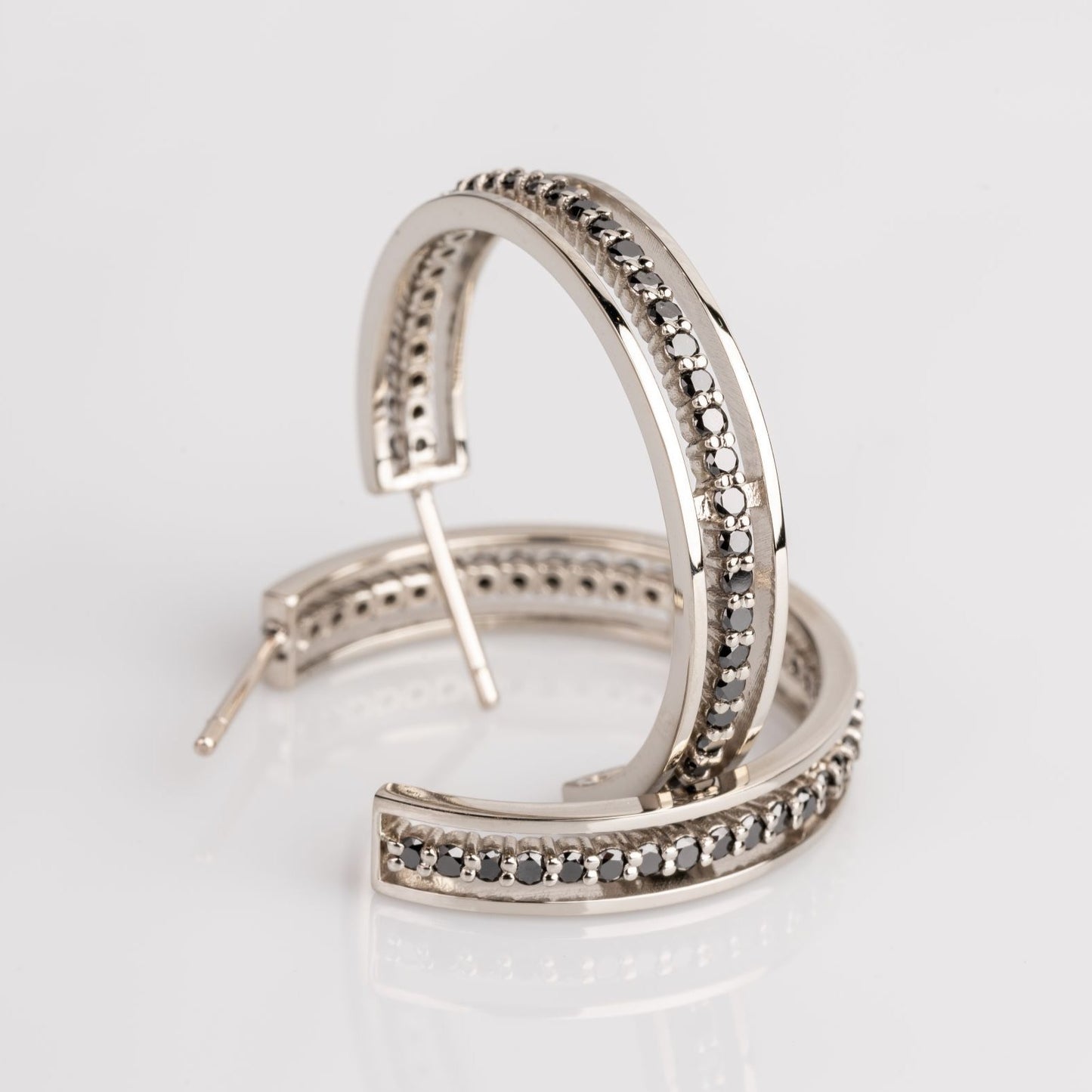 Custom jewelry, floating diamond hoops, Sydney Strong, Greenville, South carolina