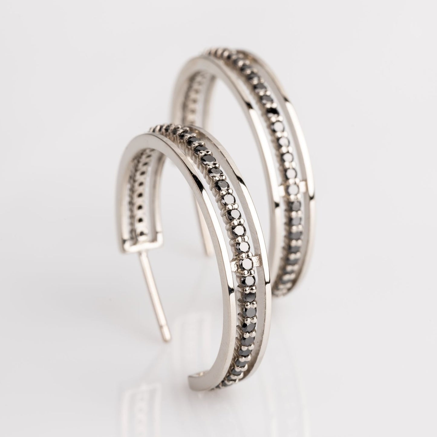 Custom jewelry, floating diamond hoops, Sydney Strong, Greenville, South carolina