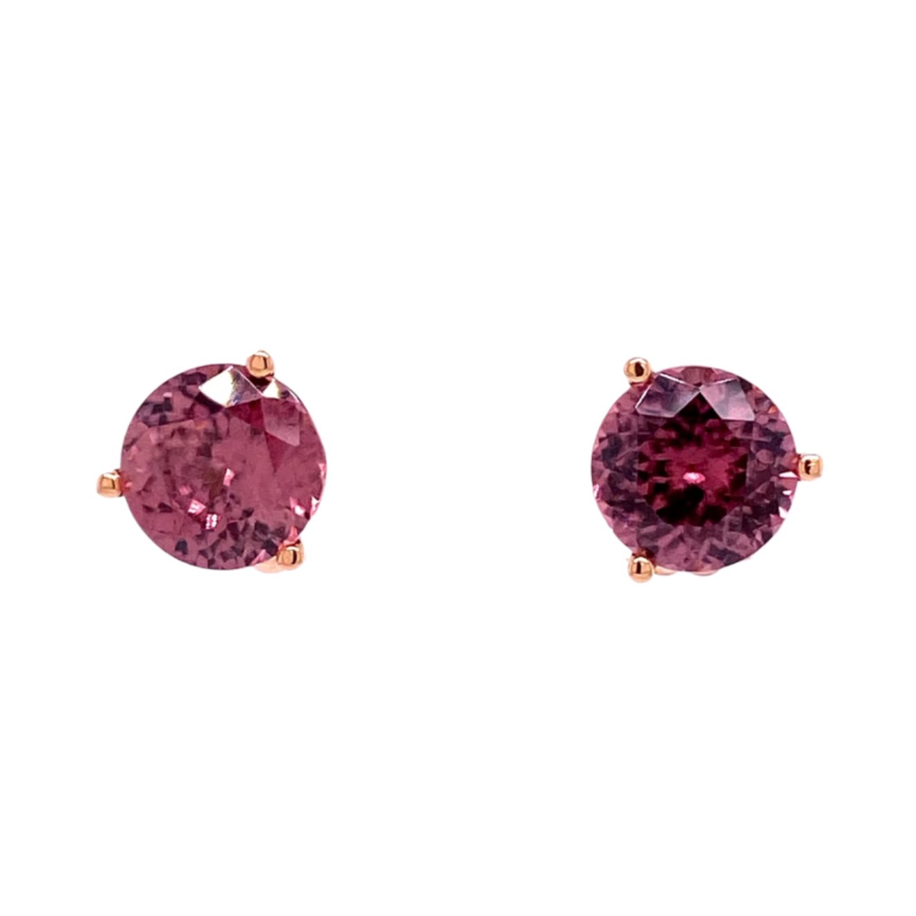 custom jewelry, rose zircon, gold, studs, earrings, llyn strong, greenville, south carolina