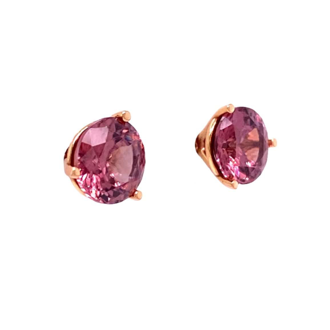 custom jewelry, rose zircon, gold, studs, earrings, llyn strong, greenville, south carolina