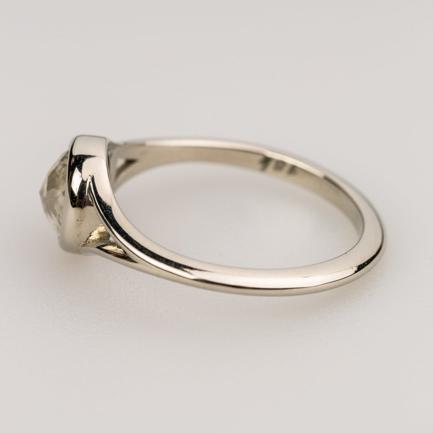 Custom Jewelry, Grey Diamond Round Rose cut ring, Sydney Strong, Greenville, South Carolina