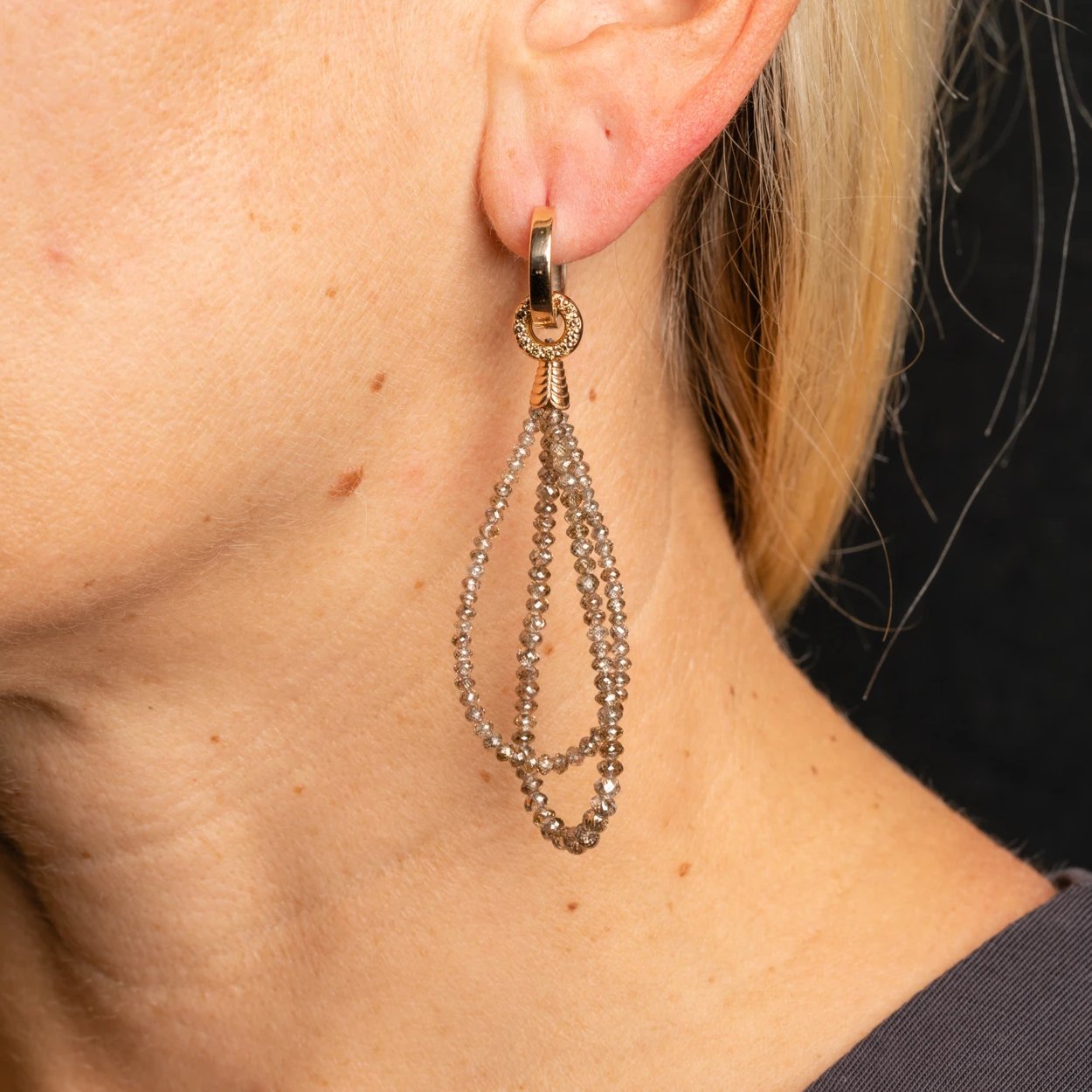 Custom Jewelry, Champagne diamond sparkle circles, llyn strong, Greenville, South Carolina