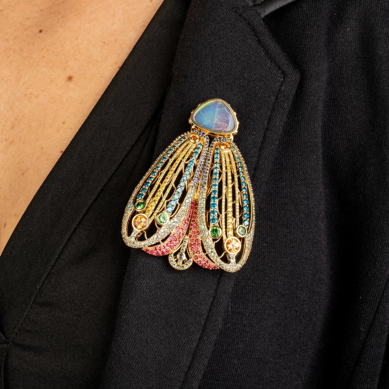 Custom jewelry, Moth Brooch Clasp, Golden Pearl Strand, llyn strong, Greenville, South Carolina