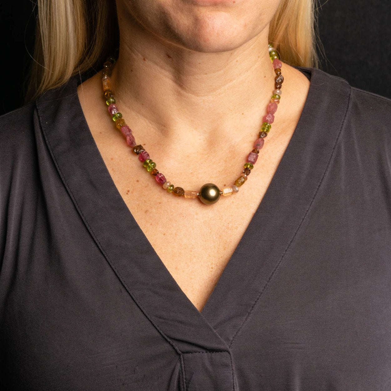 Custom jewelry, multi earth tone strand, llyn strong, Greenville, South Carolina