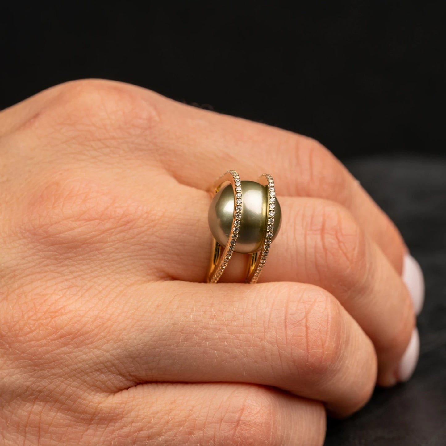 Custom jewelry, Tahitian Pearl Ring, llyn strong, Greenville, South Carolina