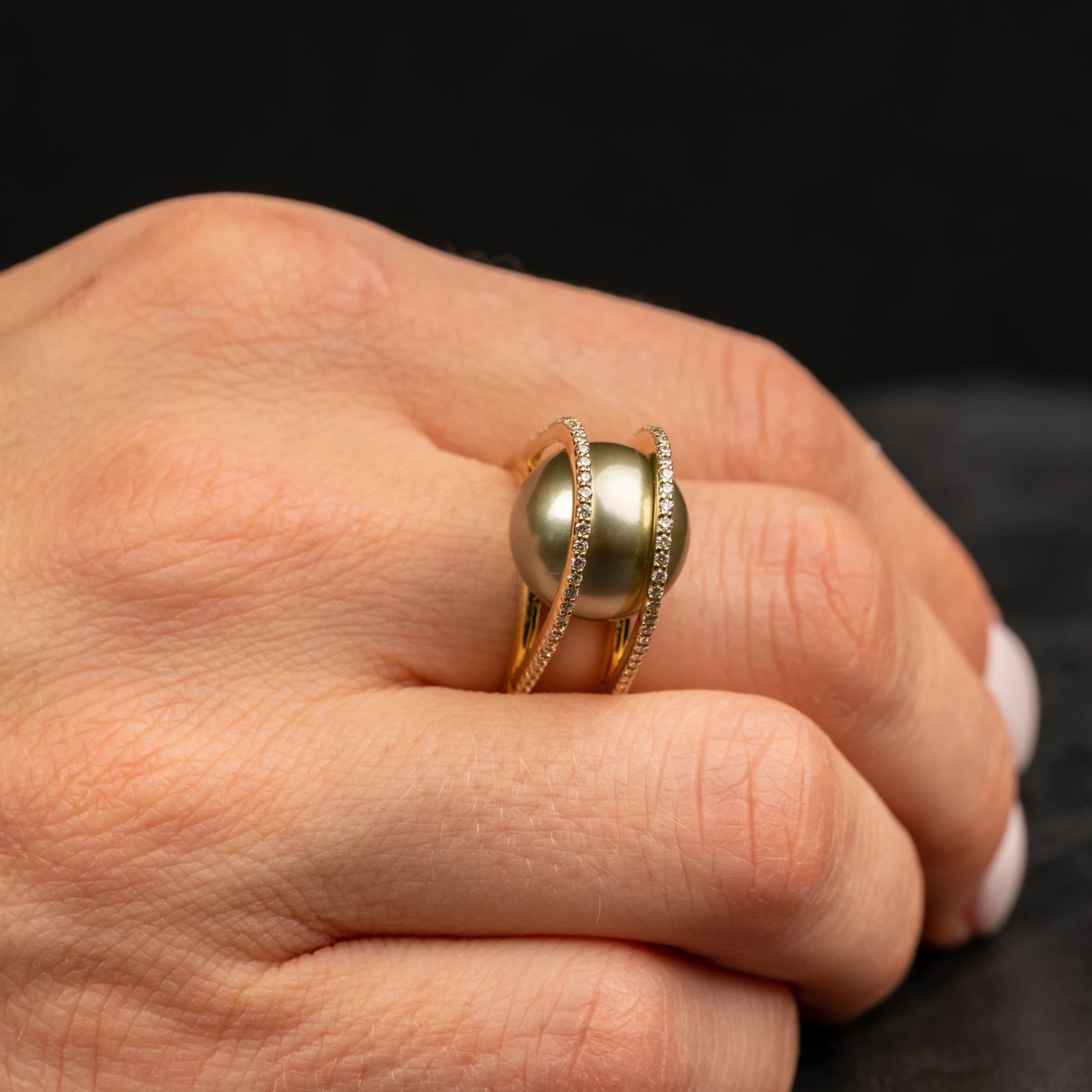 Custom jewelry, Tahitian Pearl Ring, llyn strong, Greenville, South Carolina