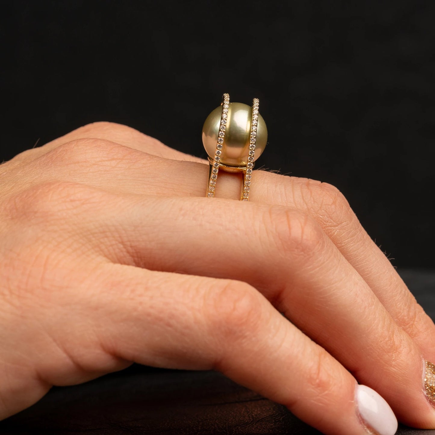 Custom jewelry, Tahitian Pearl Ring, llyn strong, Greenville, South Carolina