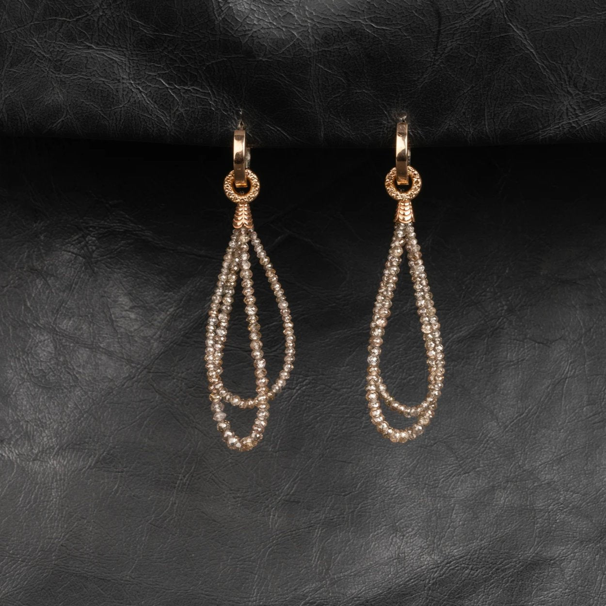 Custom Jewelry, Champagne diamond sparkle circles, llyn strong, Greenville, South Carolina