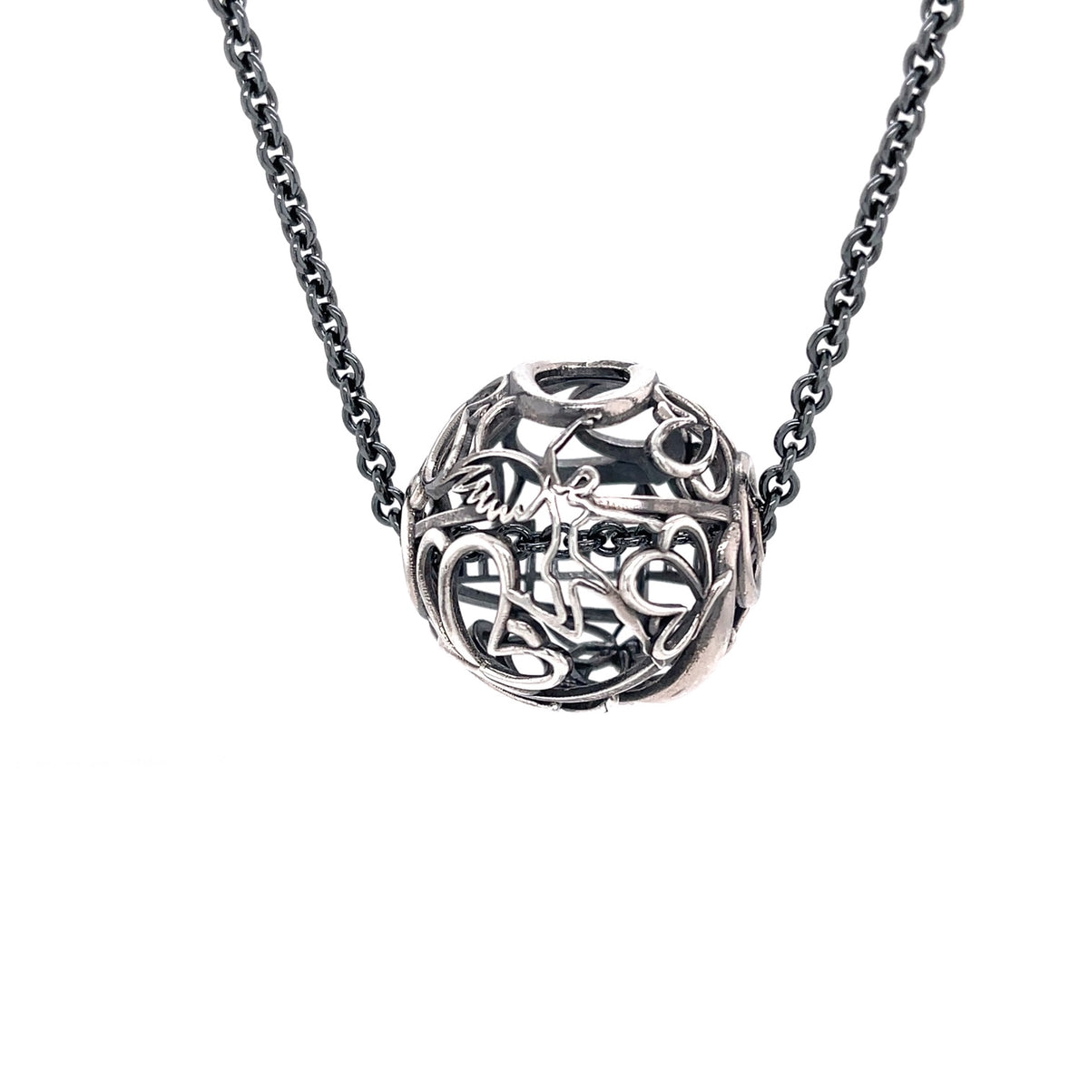 Sterling Silver Greenville Sphere Pendant 25mm llyn strong fine art jewelry