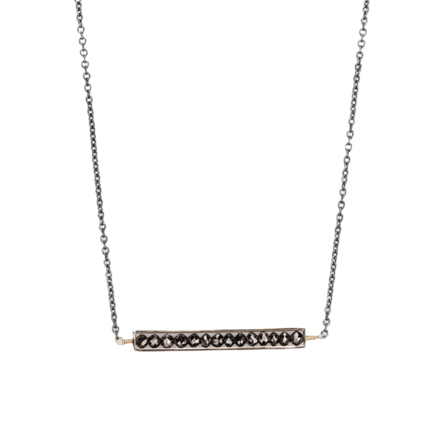 Custom jewelry, Black Diamond Bar Necklace, Sydney Strong, Greenville, South Carolina