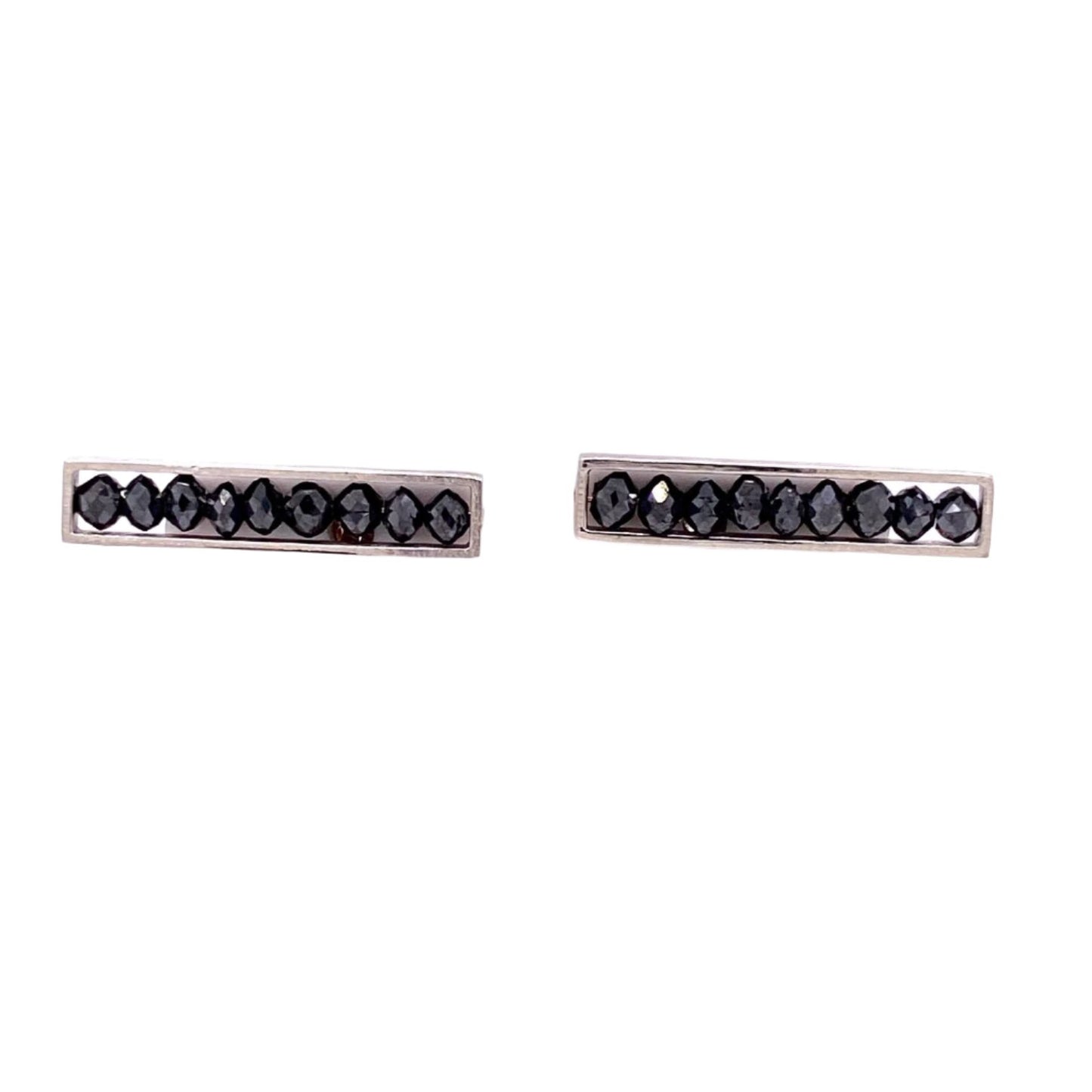 Custom Jewelry, black diamond medium bar studs, Sydney Strong, Greenville, South Carolina