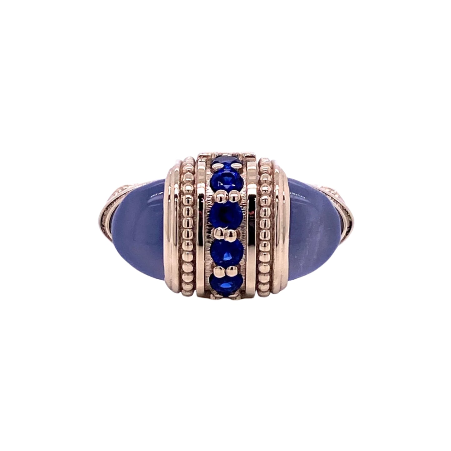 Chalcedony and Sapphire Arch Ring