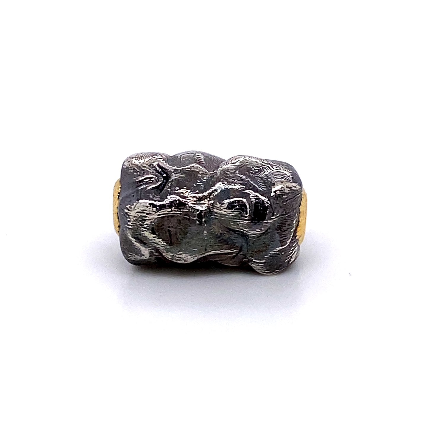 Custom jewelry, oxidized sterling silver and 18k yellow gold nugget clasp, llyn strong, Greenville, SC