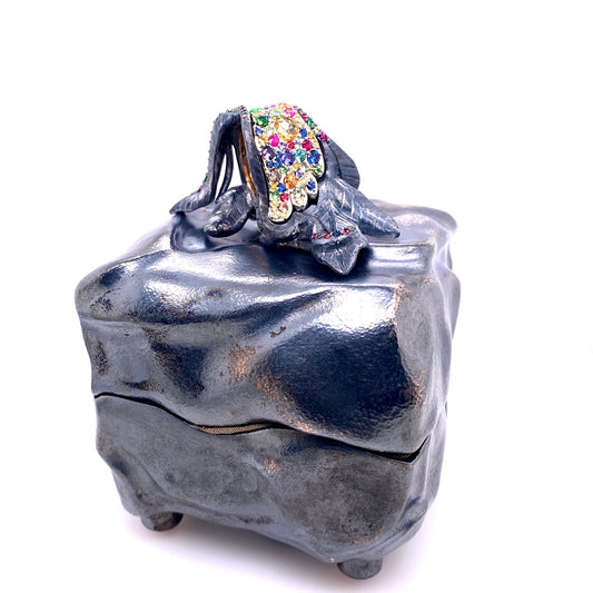 Custom Jewelry, presentation box, sterling silver, sapphires, colored sapphires, cabochon, citrine, llyn strong, art jewelry, wing, ring, Greenville, South Carolina