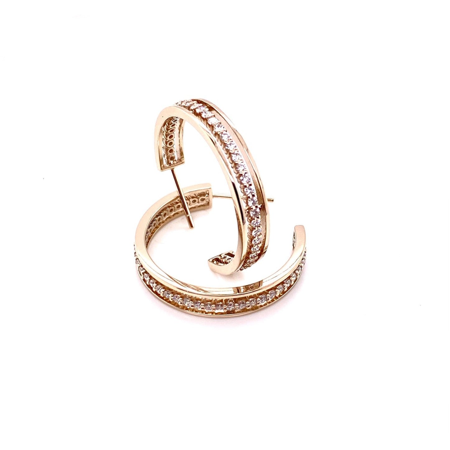 Custom jewelry, floating diamond hoops, Sydney Strong, Greenville, South carolina