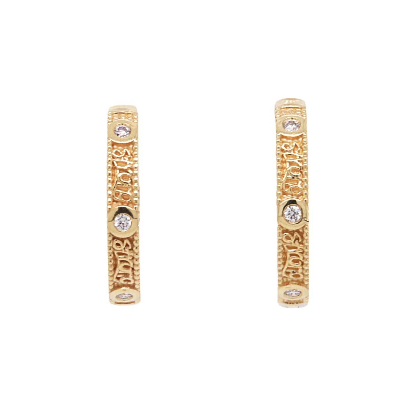 Strong Pair 18k White and Yellow Gold Hoops