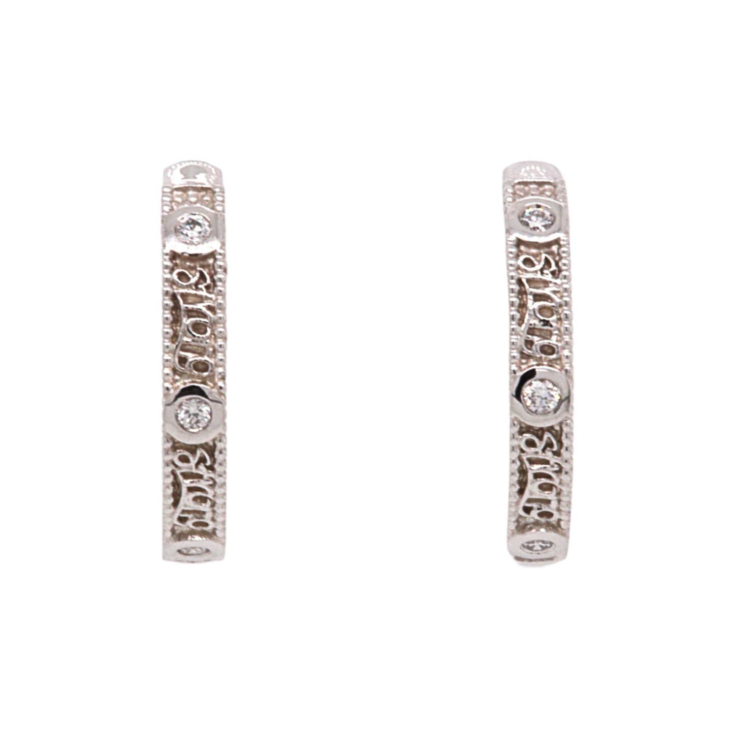 Strong Pair 18k White and Yellow Gold Hoops