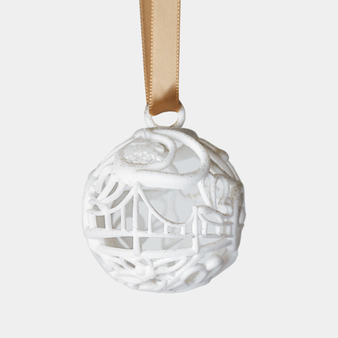 Greenville Sphere Ornament in White, Green or Red Nylon