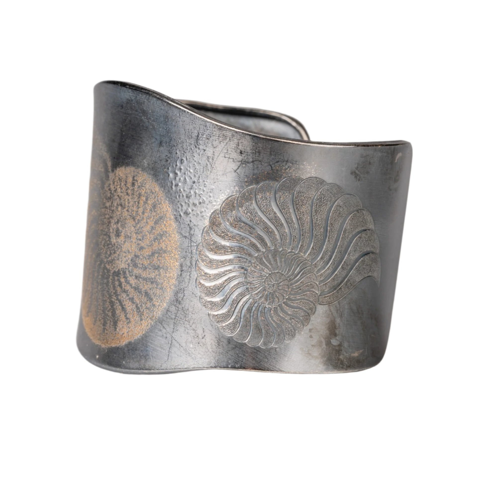 Custom jewelry, Ammonite cuff, llyn strong, Greenville, SC