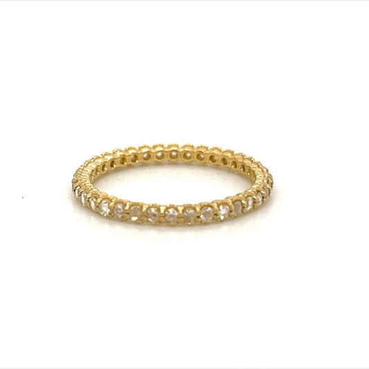18k Yellow Gold Eternity Band with Rose Cut White Diamonds