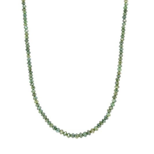 16" Green Diamond Strand with 14k Yellow Gold Clasp Parts