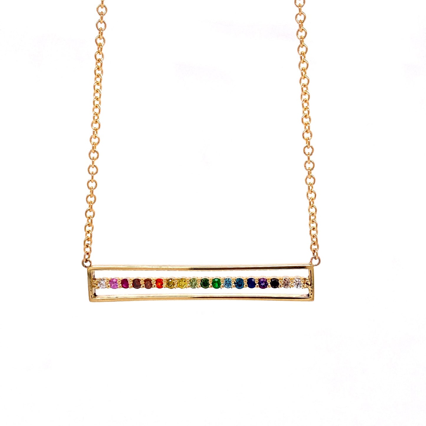 18k Rose Gold "Equality" Bar Necklace