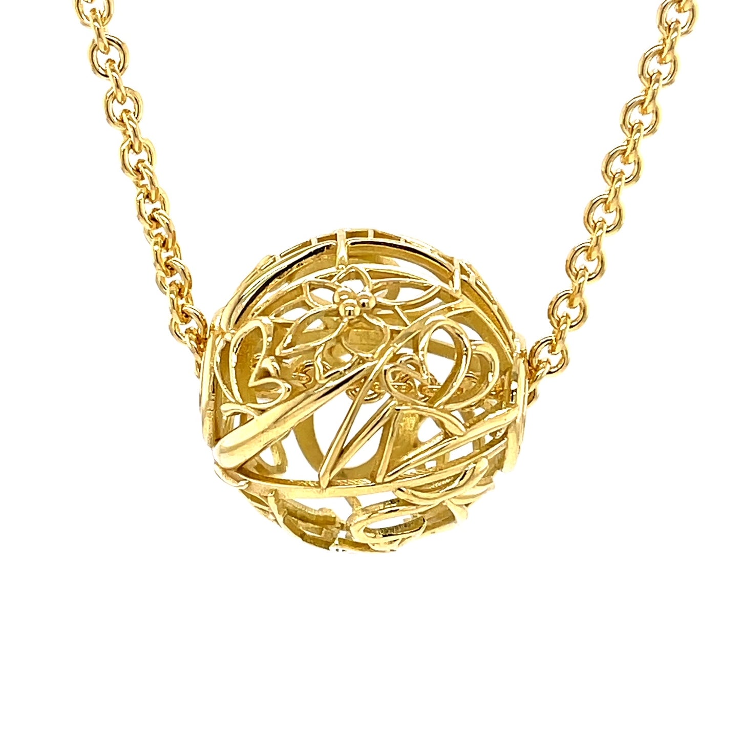 18k Yellow Gold 15mm Greenville Sphere Pendant