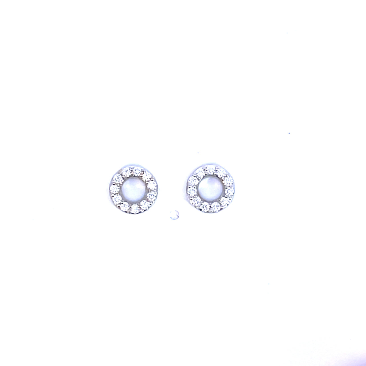 18k White Gold Sparkle Circles