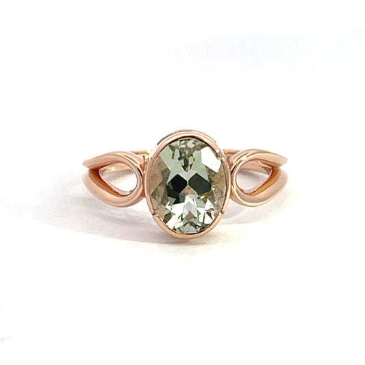 14k Rose Gold Green Quartz Ring