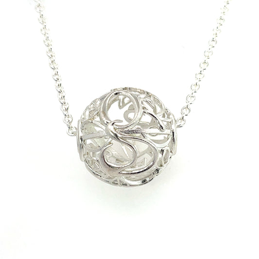 Sterling Silver 25mm Greenville Ball Pendant Necklace