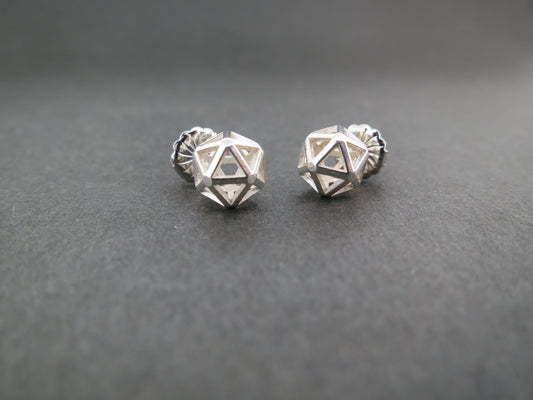 A pair of Sterling Silver Isohedron Studs by Erin Stuart