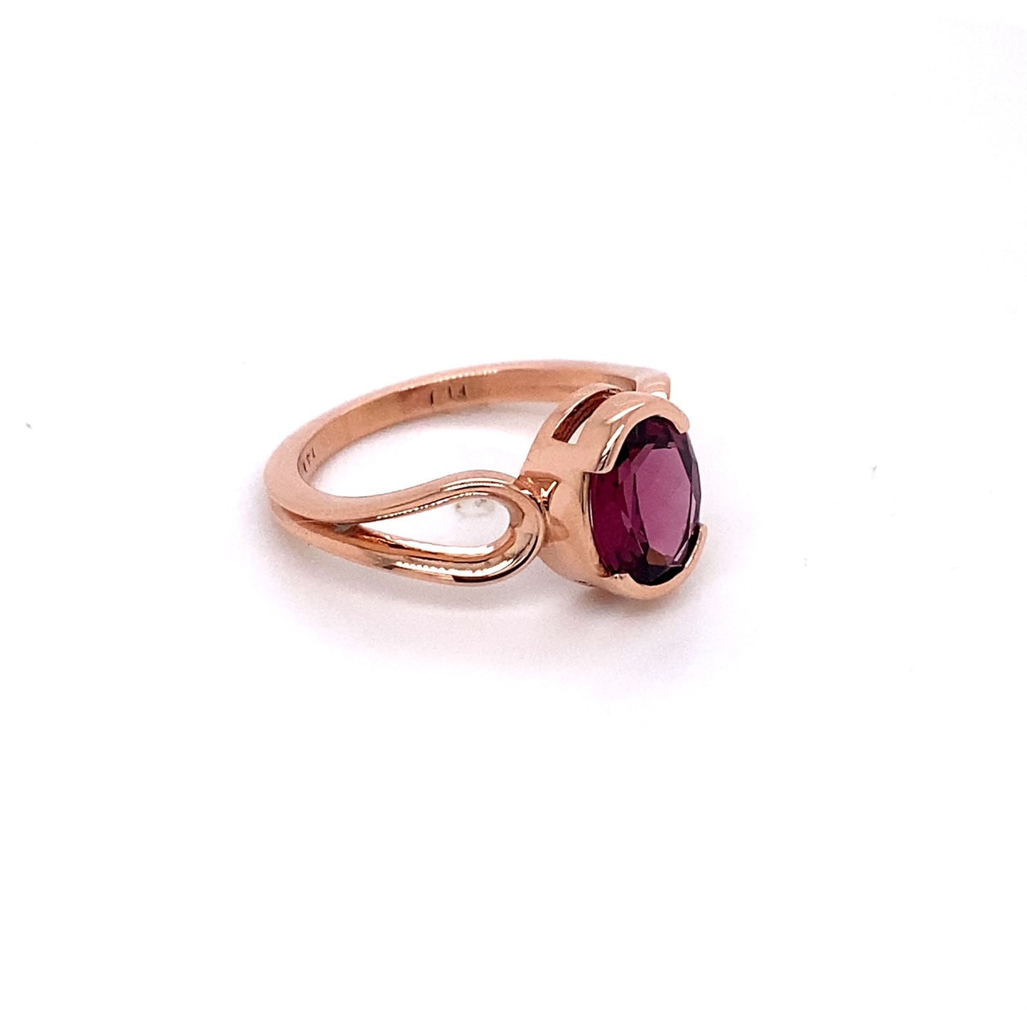 14k Rose Gold Rhodolite Garnet Ring