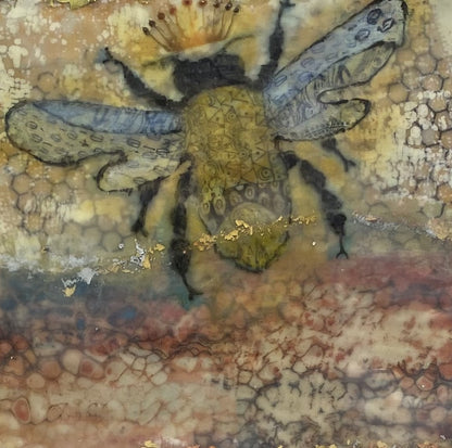 "Bee Transformed" Encaustic Painting by llyn strong