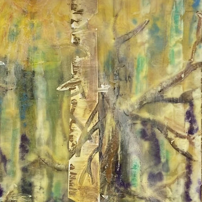 "Between the Trees 2" Encaustic Painting